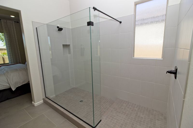 Contemporary Bathroom with Frameless Glass