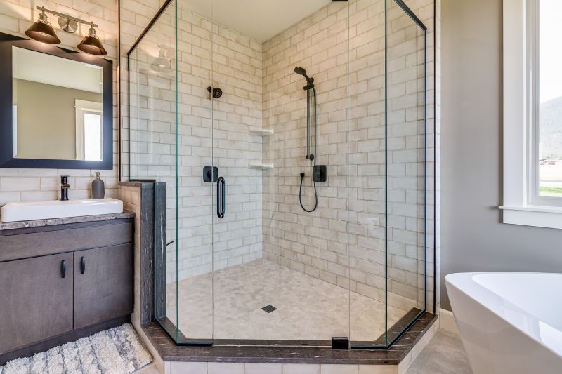 Shower with Space-Saving Fixtures